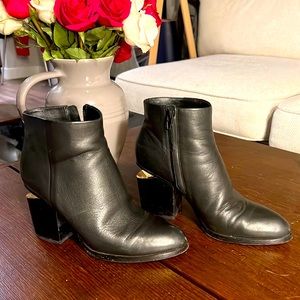 Authentic Alexander Wang Gabi Booties Black with Rose Gold  Size 38 US size 7.5
